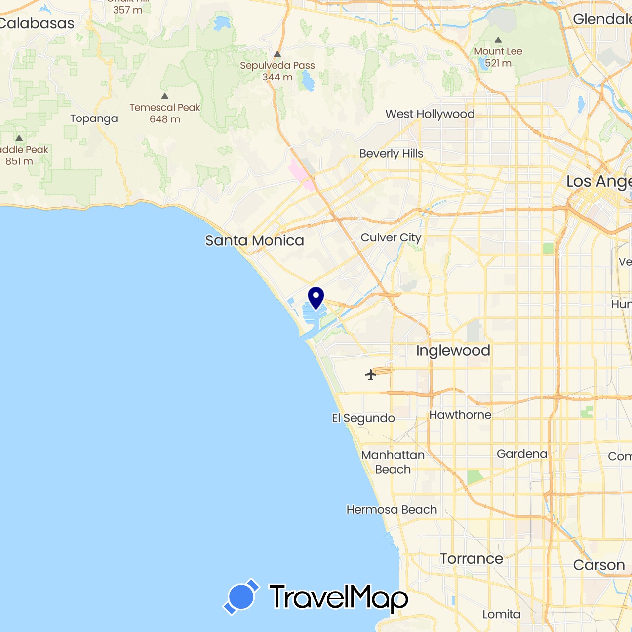 TravelMap itinerary: driving in United States (North America)